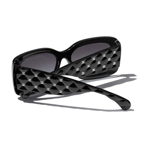 Sunglasses: Rectangle Sunglasses, acetate Black — Fashion.